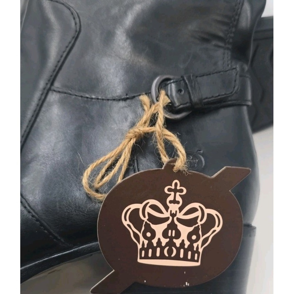 NWT Born Crown Womens Black Leather Knee High Equestrian Quiet Luxury Boots 8.5M - Picture 11 of 11